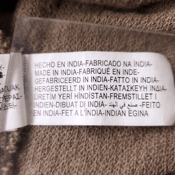 Zara Cardigan & Short Set Women L Brown Embroidered Trim Button Up Boho Casual - Picture 15 of 16